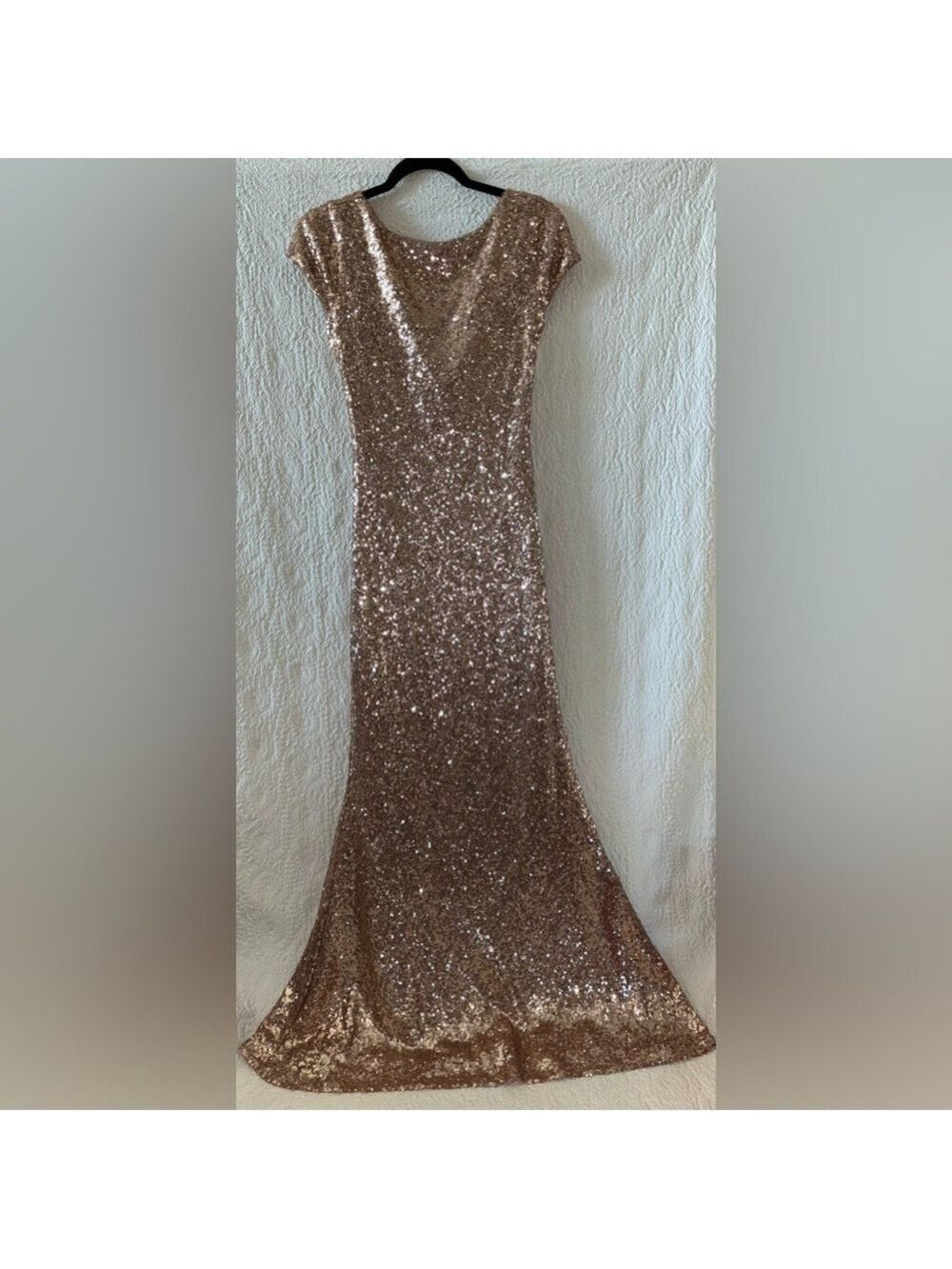Revelry Sequence Cap Sleeve Mermaid Style Maxi Dress